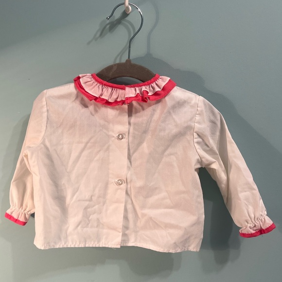 Vintage Eatons White Ruffle Neck Shirt (size 12 months) - Picture 5 of 8